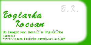 boglarka kocsan business card